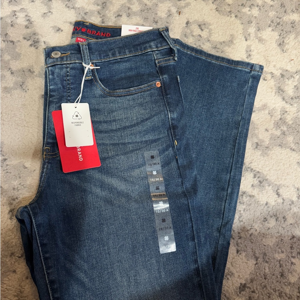 Lucky Brand Blue High Rise Straight Jeans - Picture 3 of 3